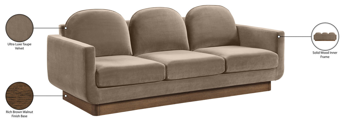 Diviento - Velvet Performance Fabric Upholstered Sofa