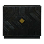 Faulkner - 3 Drawer Modern Chest - Black / Brass