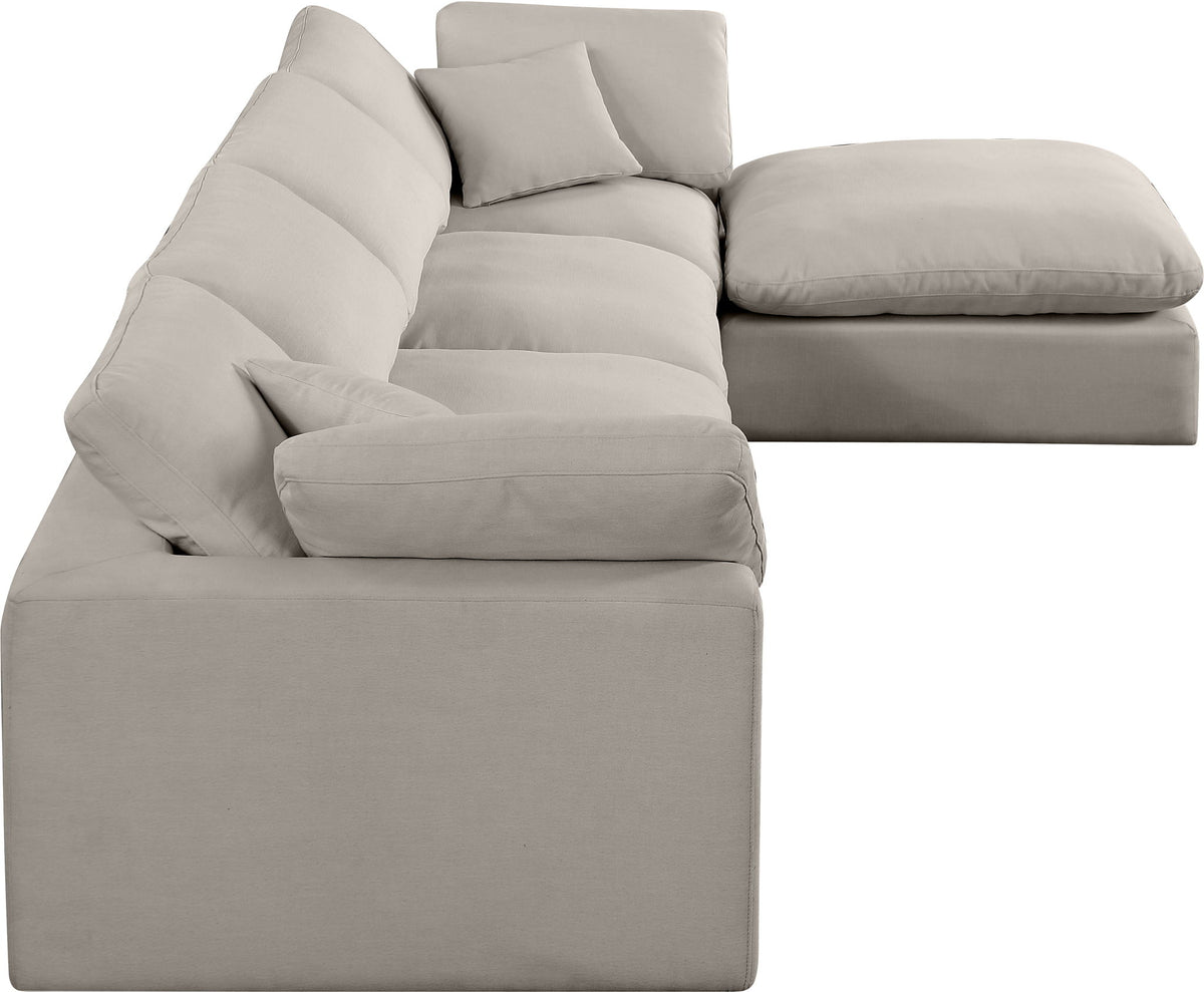 Comfy - 5 Piece Linen Modular Sectional With Chaise