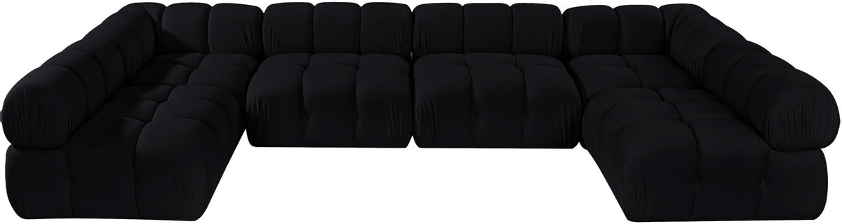 Orin - U-Shaped Velvet 6 Piece Modular Sectional