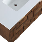 Leonardo - Engineered Stone And Solid Wood 24" Wall Mounted Bathroom Vanity