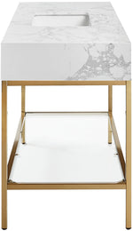 Marmo - Engineered Marble Bathroom Vanity With Gold Base