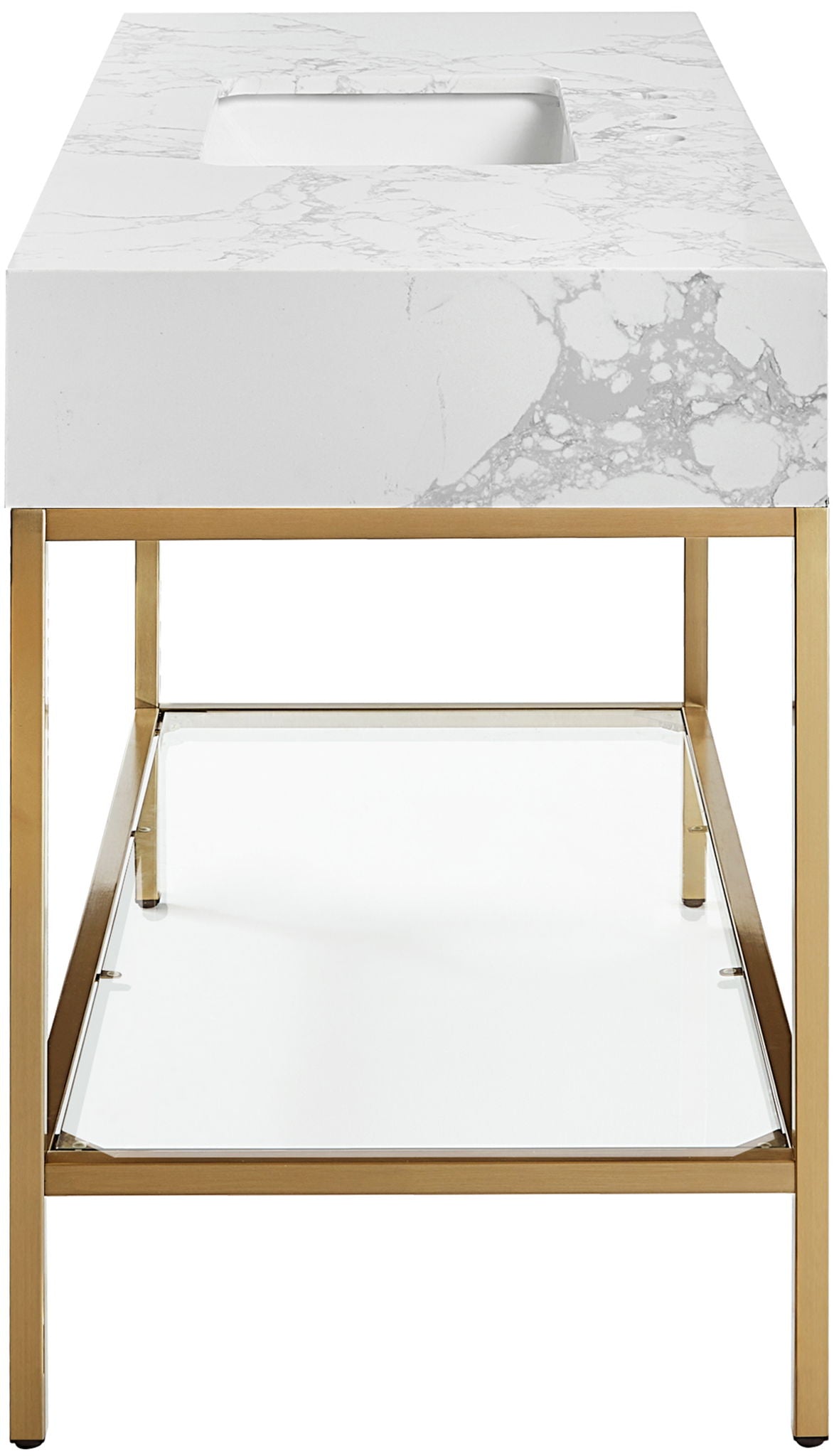 Marmo - Engineered Marble Bathroom Vanity With Gold Base