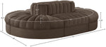 Rummi - Oval Velvet Performance Fabric Upholstered 6 Piece Modular Sectional