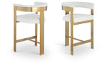 Romeo - Boucle Counter Stool With Gold Base (Set of 2)