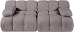Orin - Velvet Performance Fabric Upholstered 2 Piece Modular Sofa