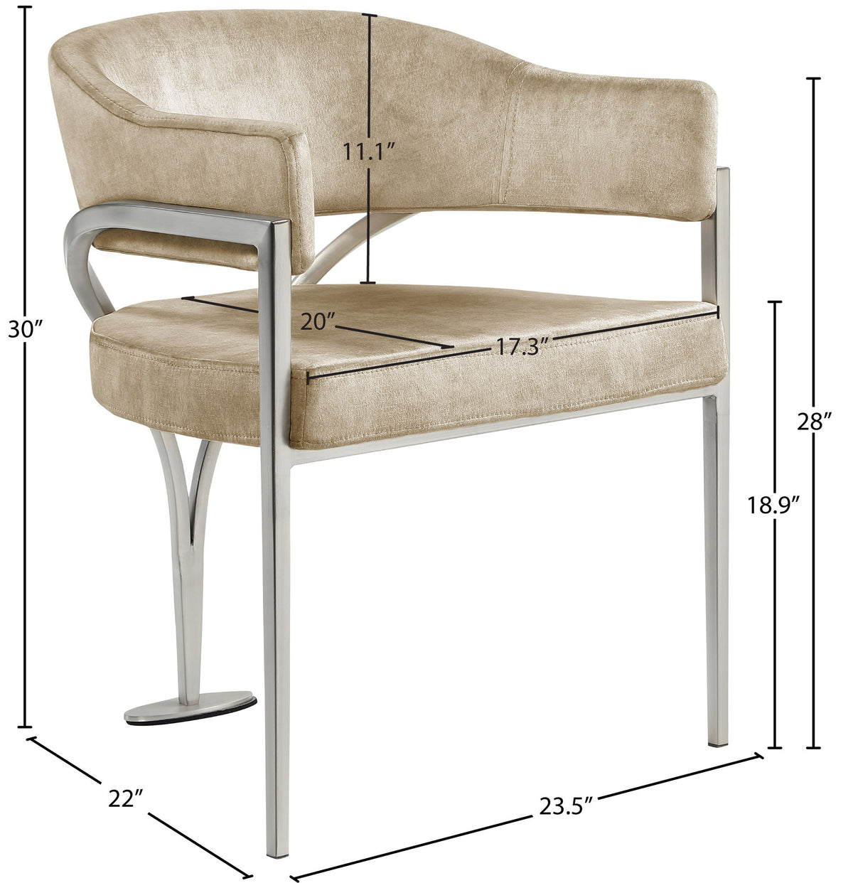 Madelyn - Dining Chair (Set of 2) - Brushed Chrome