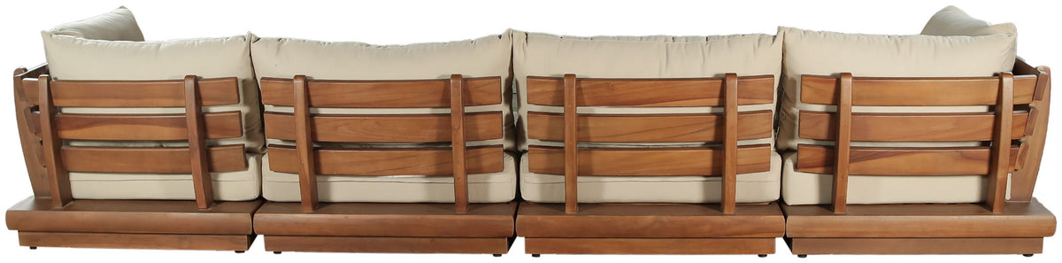 Mirella - 5 Piece Water Resistant Fabric Upholstered Outdoor Patio Modular Sectional