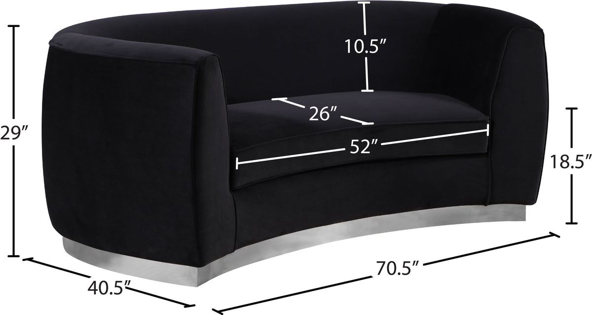 Julian - Loveseat with Chrome Base