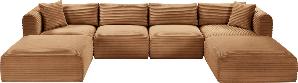 Shaggy - Fabric 6 Piece Modular Sectional With 2 Ottomans