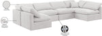 Indulge - Velvet 6 Piece Modular U-Shaped Sectional