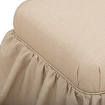 Gertrude - Performance Linen Skirted Ottoman - Yellow