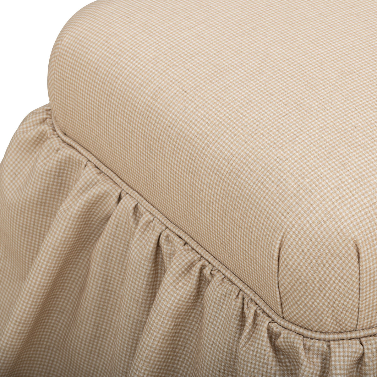 Gertrude - Performance Linen Skirted Ottoman - Yellow