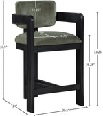 Sacha - Velvet Stool With Black Base