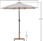 Fiji - Aluminum Patio Umbrella With Square Teak And Black Base