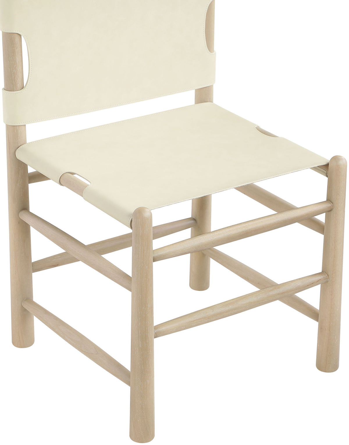 Santos - Vegan Leather Upholstered Dining Chair With Stained Natural Base (Set of 2)