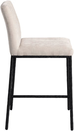 Reeves - Chenille Fabric Upholstered Counter Stool (Set of 2) - Black Base