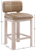 Paloma - Vegan Leather Upholstered Counter Stool (Set of 2) - Tan / Rich Natural
