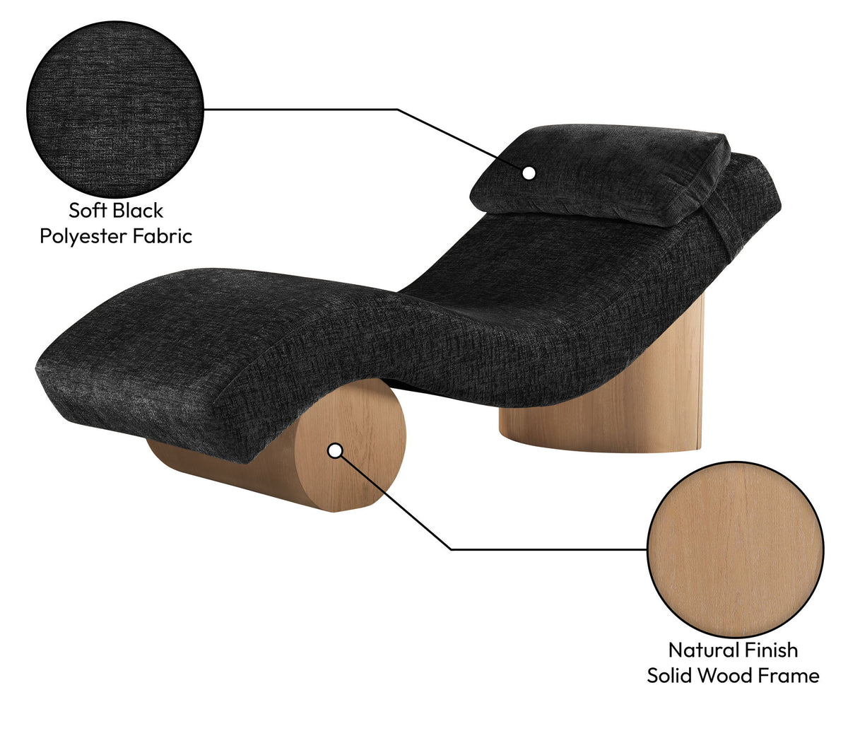 Marcella - Chaise Lounge - Natural Base