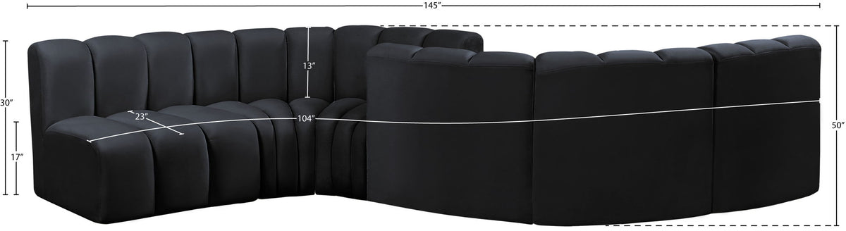 Arc - Velvet 6 Piece Modular Sofa