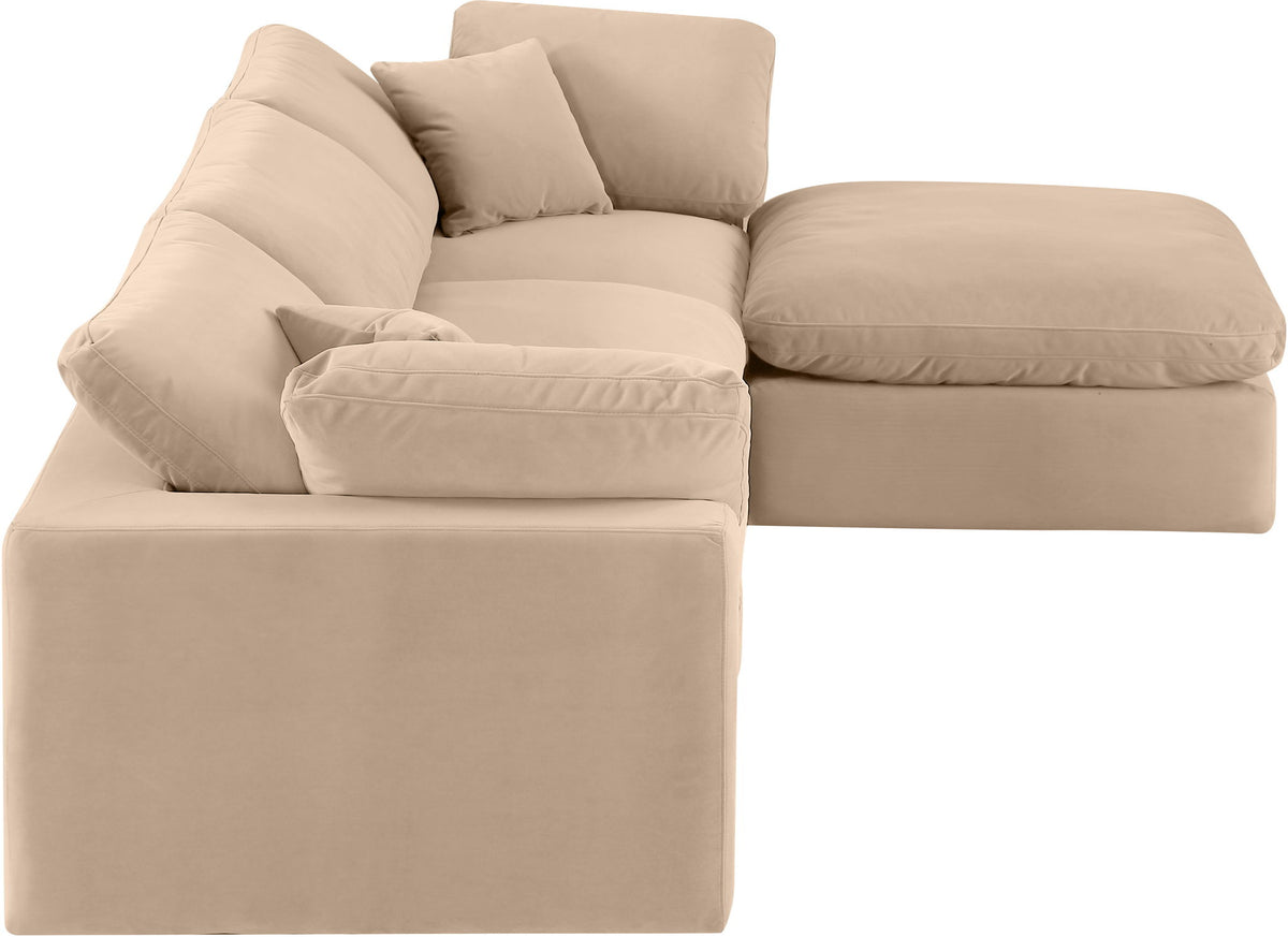 Comfy - 4 Piece Velvet Modular Sectional With Chaise