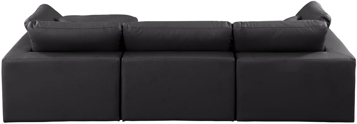 Comfy - 4 Piece Faux Leather Modular Sectional With Chaise