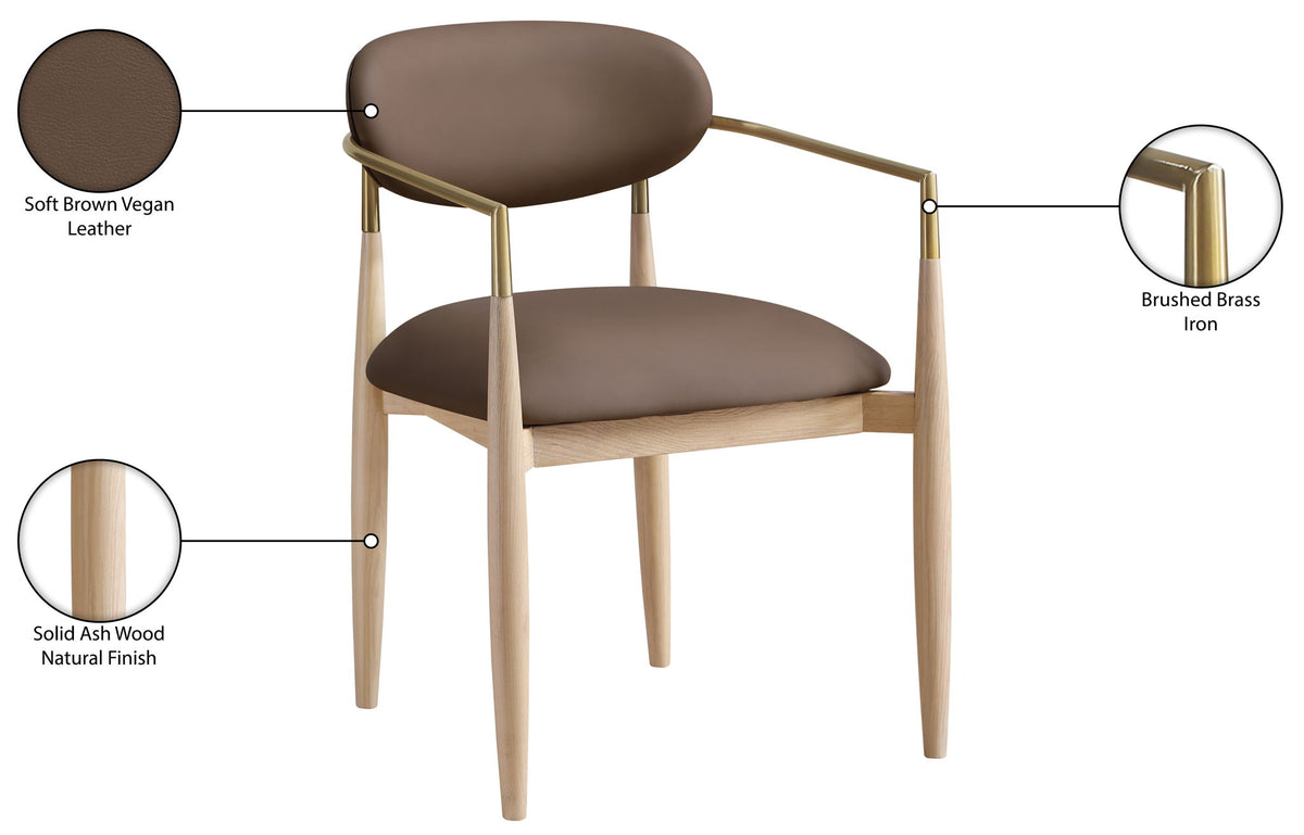 Riccio - Dining Arm Chair (Set of 2) - Natural And Gold Frame