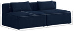 Cube - Linen Modular 2 Seat Armless Sofa