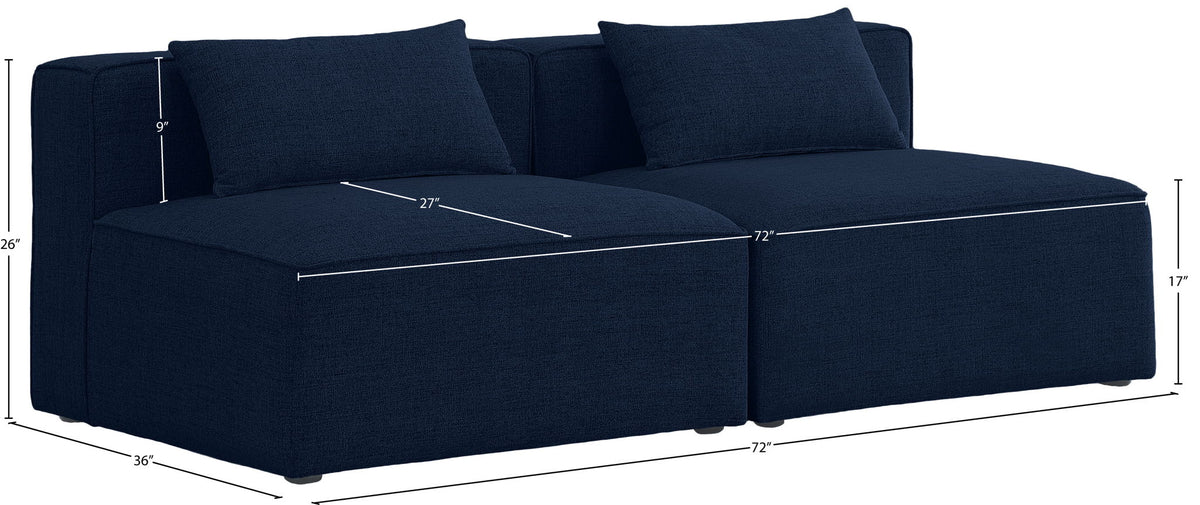 Cube - Linen Modular 2 Seat Armless Sofa