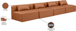 Cube - Modular 4 Piece Armless Sofa - Cognac