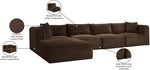 Shaggy - 5 Piece Modular Sectional With Ottoman