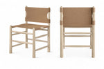 Santos - Vegan Leather Upholstered Dining Chair With Stained Natural Base (Set of 2)
