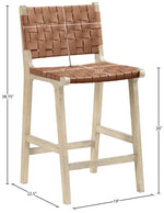Entwine - Vegan Leather Upholstered Counter Stool - Painted Natural