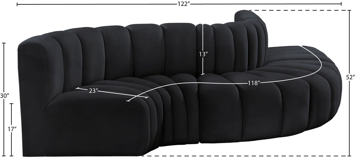 Arc - Velvet 5 Piece Modular Sofa