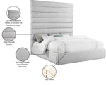 Adam - Linen Fabric Bed With 89" Headboard