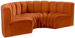 Arc - Velvet 4 Piece U-Shaped Modular Sofa
