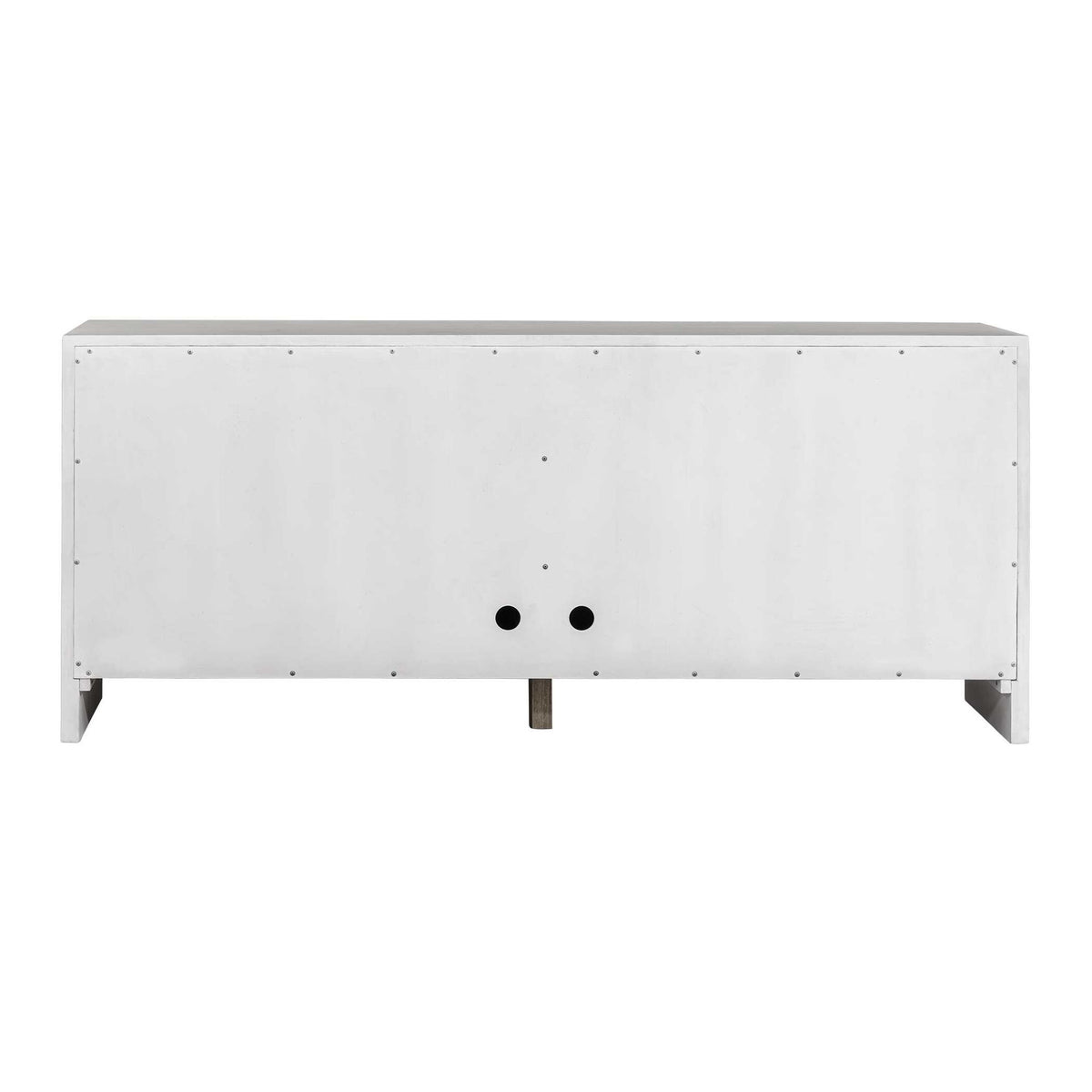Brinson - Carved Wood 4 Door Cabinet - White / Woodtone