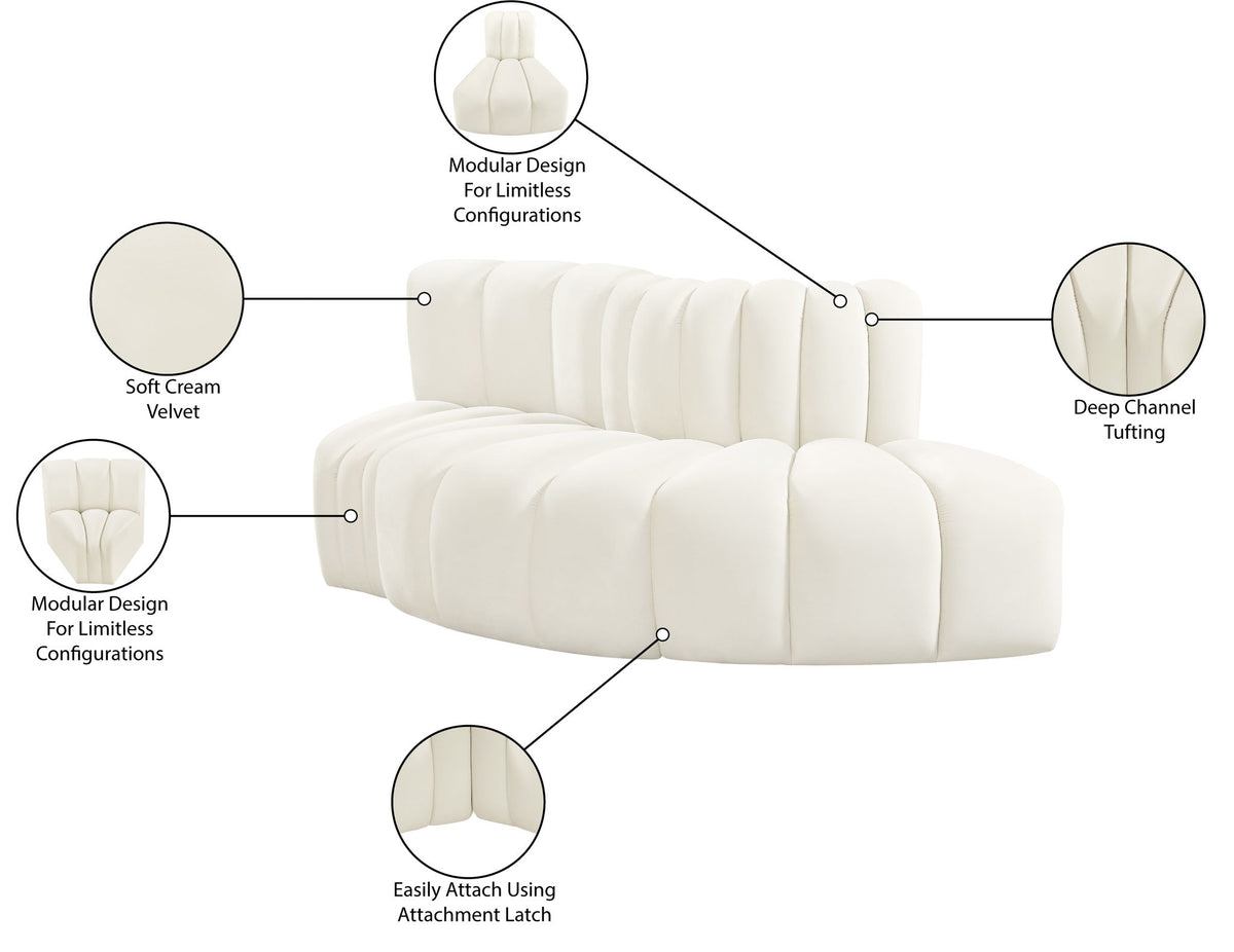 Arc - Velvet 3 Piece Modular Sofa