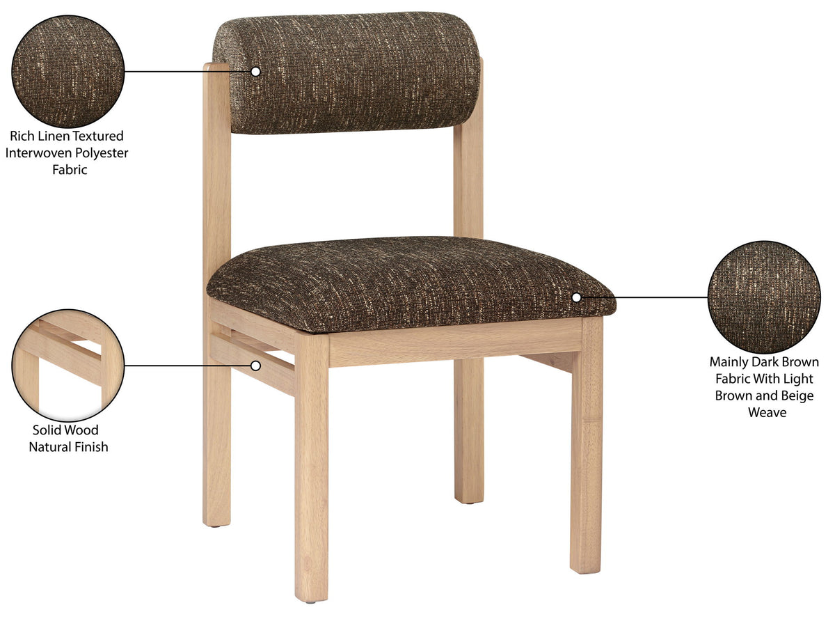 Roundhill - Fabric Dining Chair (Set of 2) - Natural Frame