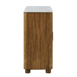 Mebarak - Reeded 2 Door Cabinet - Bronze,White,Woodtone
