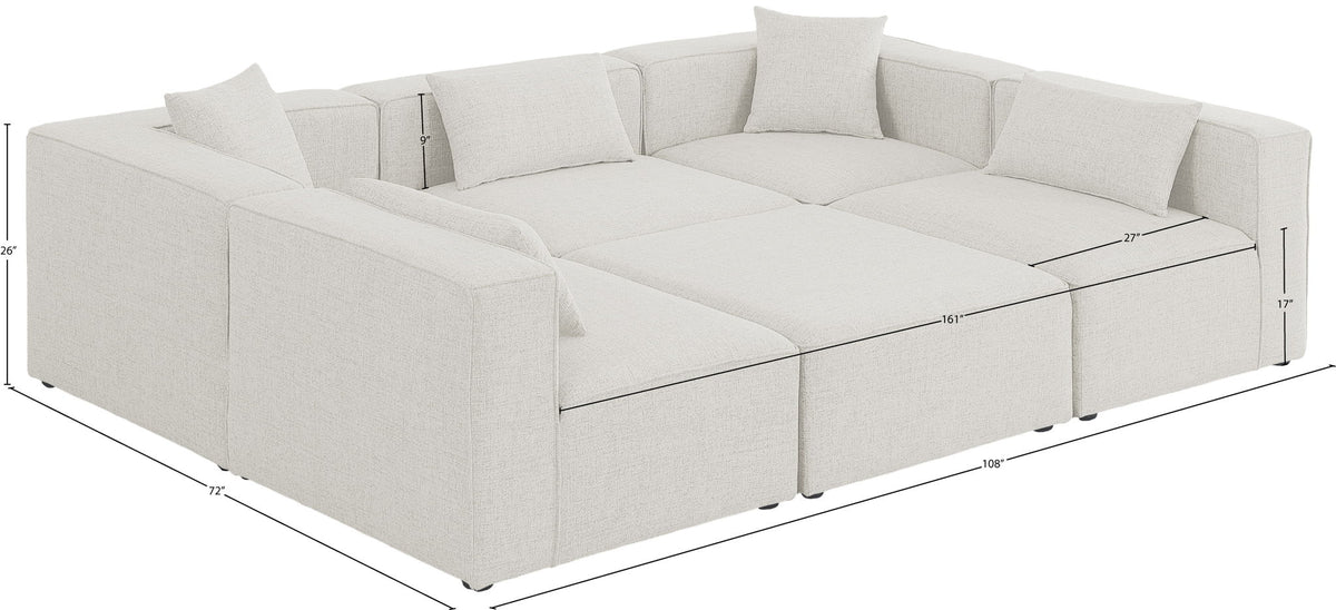 Cube - Linen 6 Piece Modular Sectional