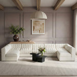 Rummi - Velvet Performance Fabric Upholstered 7 Piece Modular Sectional (With 2 Corner Chairs)