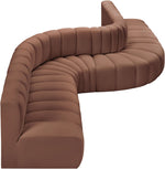 Arc - Faux Leather 8 Piece Curved Modular Sofa