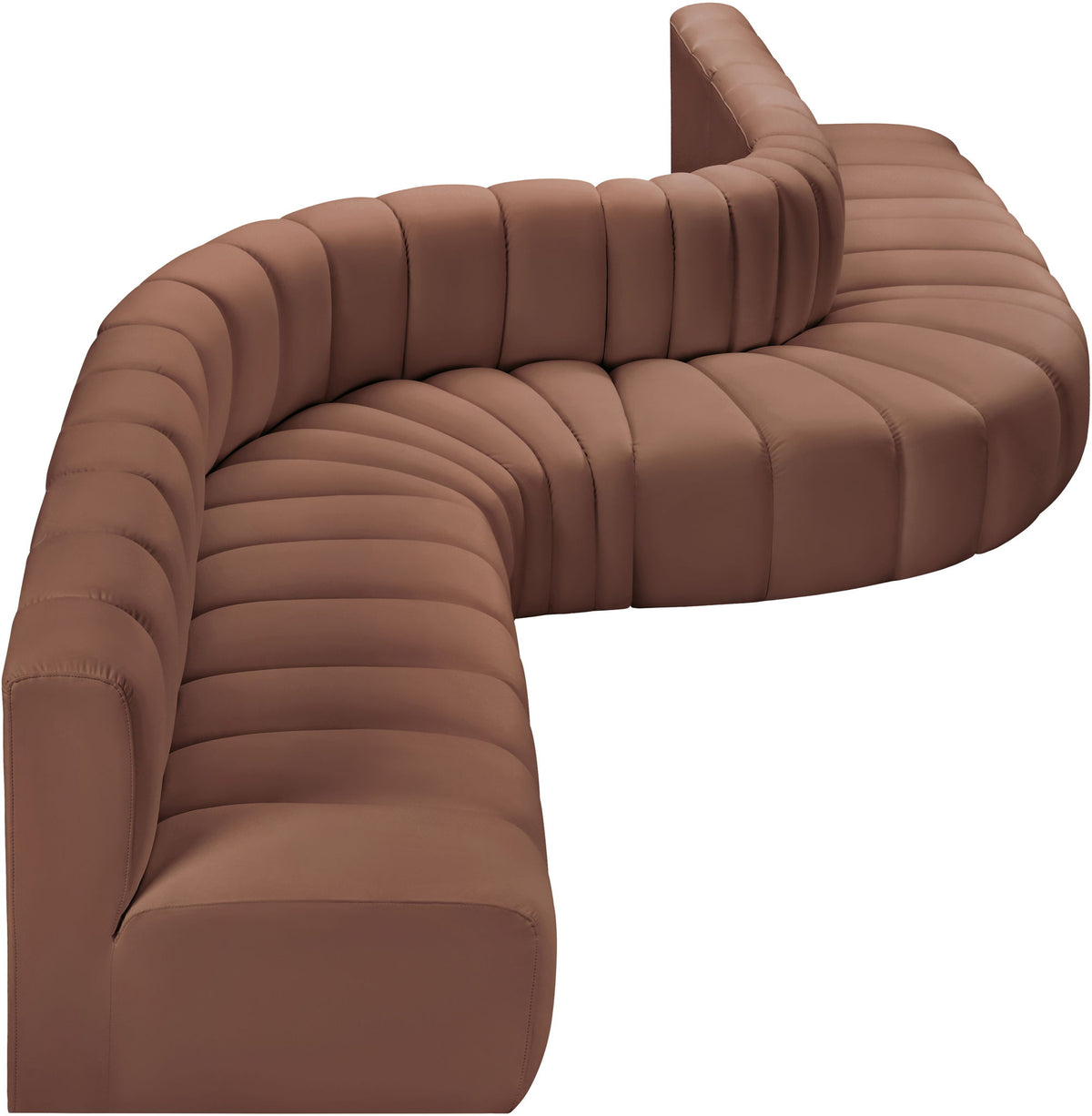Arc - Faux Leather 8 Piece Curved Modular Sofa