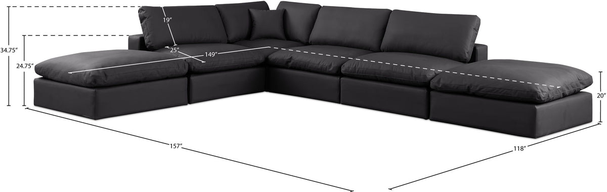 Comfy - 6 Piece Faux Leather Modular Sectional