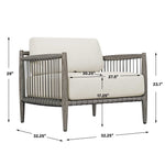 Borneo - Outdoor Lounge Chair - White / Dark Gray