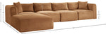 Shaggy - Fabric 5 Piece Modular Sectional With Ottoman
