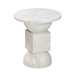 Chip - Marble Print Indoor / Outdoor Side Table - White