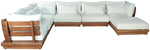Mirella - 7 Piece Water Resistant Fabric Upholstered Outdoor Patio Modular Sectional