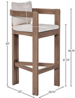 Newport - Water Resistant Fabric Upholstered Outdoor Patio Bar Stool